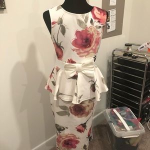 White dress with flowers